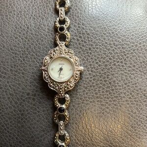 Jalga Marcasite's Dark Tone Quartz Analog Ladies Watch Sz. 7 1/4"